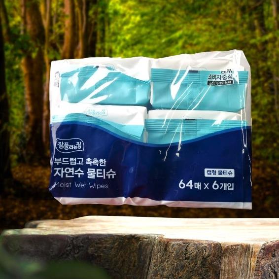 잘풀리는집)캡형64매물티슈45g/6개입